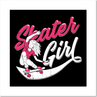 Skateboard Skateboarding Skater Girl Gift Posters and Art